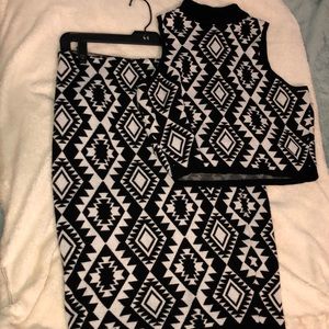 Rue 21 matching set Top size M Skirt size Large